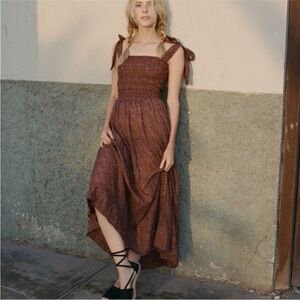 Doen Jasmine Dress in Rust Ditzy Floral, Medium